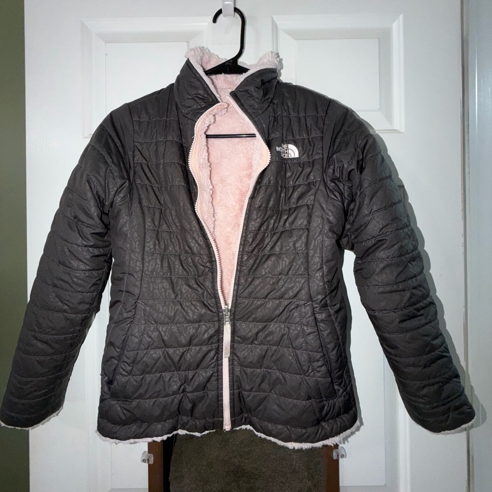 The North Face Kids Puffer Reversible Jacket - Gray and Pink